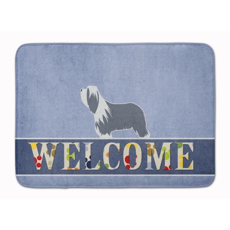 Carolines Treasures Bearded Collie Welcome Machine Washable Memory Foam Mat BB5521RUG